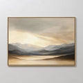 Original hand painted amber grey misty mountain lake oil painting canvas wall art, nordic scandinavian elegant luxury minimalist modern living room ho