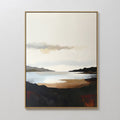 Original hand painted dark coastal landscape oil painting canvas wall art, moody black amber blue nordic scandinavian elegant luxury modern living roo