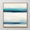 Original hand painted teal navy ivory abstract oil painting canvas wall art, nordic scandinavian coastal elegant luxury modern living room home decor
