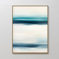 Original hand painted teal navy ivory abstract ocean oil painting canvas wall art, nordic scandinavian elegant luxury minimalist coastal modern home d