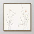 Original hand painted blush ivory wildflower botanical oil painting canvas wall art, nordic scandinavian elegant minimalist luxury modern home decor i