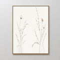 Original hand painted ivory blush wildflower botanical oil painting canvas wall art, nordic scandinavian elegant luxury minimalist modern home decor i