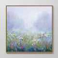 Original hand painted lavender purple white wildflower meadow oil painting canvas wall art, nordic scandinavian elegant luxury modern bedroom home dec