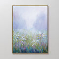 Original hand painted lavender mist wildflower meadow oil painting canvas wall art, nordic scandinavian elegant luxury modern bedroom home decor inter