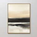 Original hand painted black beige grey abstract landscape oil painting canvas wall art, nordic scandinavian elegant luxury minimalist modern living ro