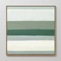 Original hand painted sage green grey taupe abstract horizontal stripe oil painting canvas wall art, nordic scandinavian elegant luxury modern home de