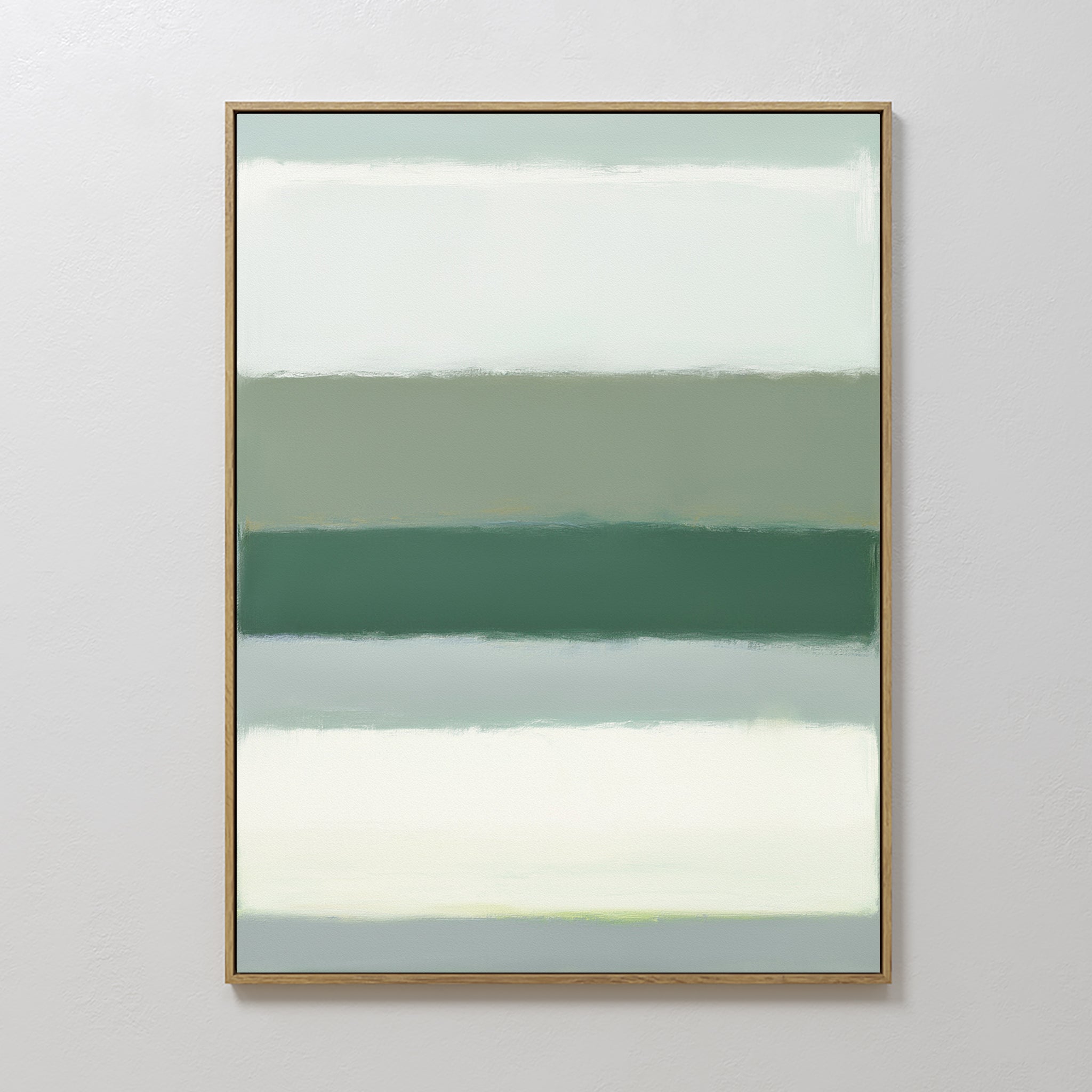 Original hand painted sage green grey white abstract horizontal oil painting canvas wall art, nordic scandinavian elegant minimalist luxury modern hom