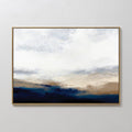 Original hand painted navy blue gold coastal abstract oil painting canvas wall art, nordic scandinavian elegant luxury minimalist modern living room h