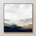 Original hand painted navy blue sand beige abstract coastal oil painting canvas wall art, nordic scandinavian elegant luxury modern living room home d