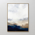 Hand painted original navy blue gold white abstract oil painting canvas wall art, nordic scandinavian elegant luxury modern coastal living room home d