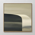Original hand painted dark teal charcoal cream abstract wave oil painting canvas wall art, nordic scandinavian elegant minimalist luxury modern home d