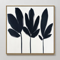 Original hand painted black botanical silhouette oil painting canvas wall art, nordic scandinavian minimalist elegant luxury modern living room home d