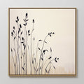 Original hand painted ivory black botanical silhouette oil painting canvas wall art, nordic scandinavian minimalist elegant luxury modern home decor i