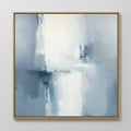 Original hand painted pale blue grey white abstract oil painting canvas wall art, nordic scandinavian elegant luxury minimalist modern living room hom