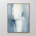 Original hand painted misty blue white abstract oil painting canvas wall art, nordic scandinavian elegant luxury modern living room interior design ho