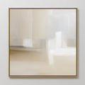 Original hand painted ivory beige abstract oil painting canvas wall art, soft geometric forms, nordic scandinavian minimalist elegant luxury modern ho