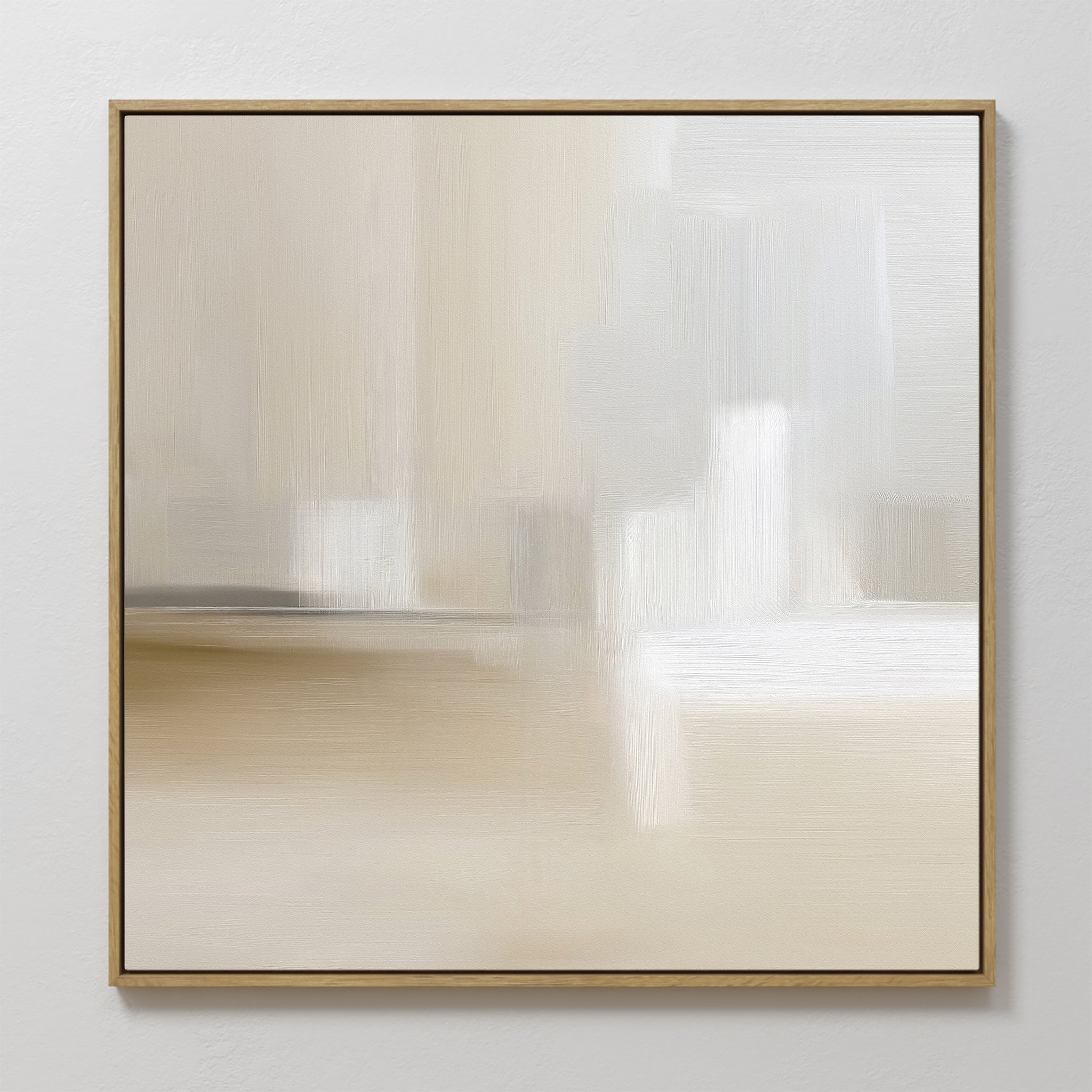 Original hand painted ivory beige abstract oil painting canvas wall art, soft geometric forms, nordic scandinavian minimalist elegant luxury modern ho