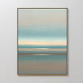 Original hand painted teal and sandy beige abstract coastal oil painting canvas wall art, nordic scandinavian elegant luxury modern bedroom home decor