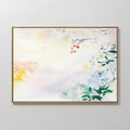 Original hand painted pastel floral botanical oil painting canvas wall art, soft pink mist green leaves nordic scandinavian elegant luxury modern home