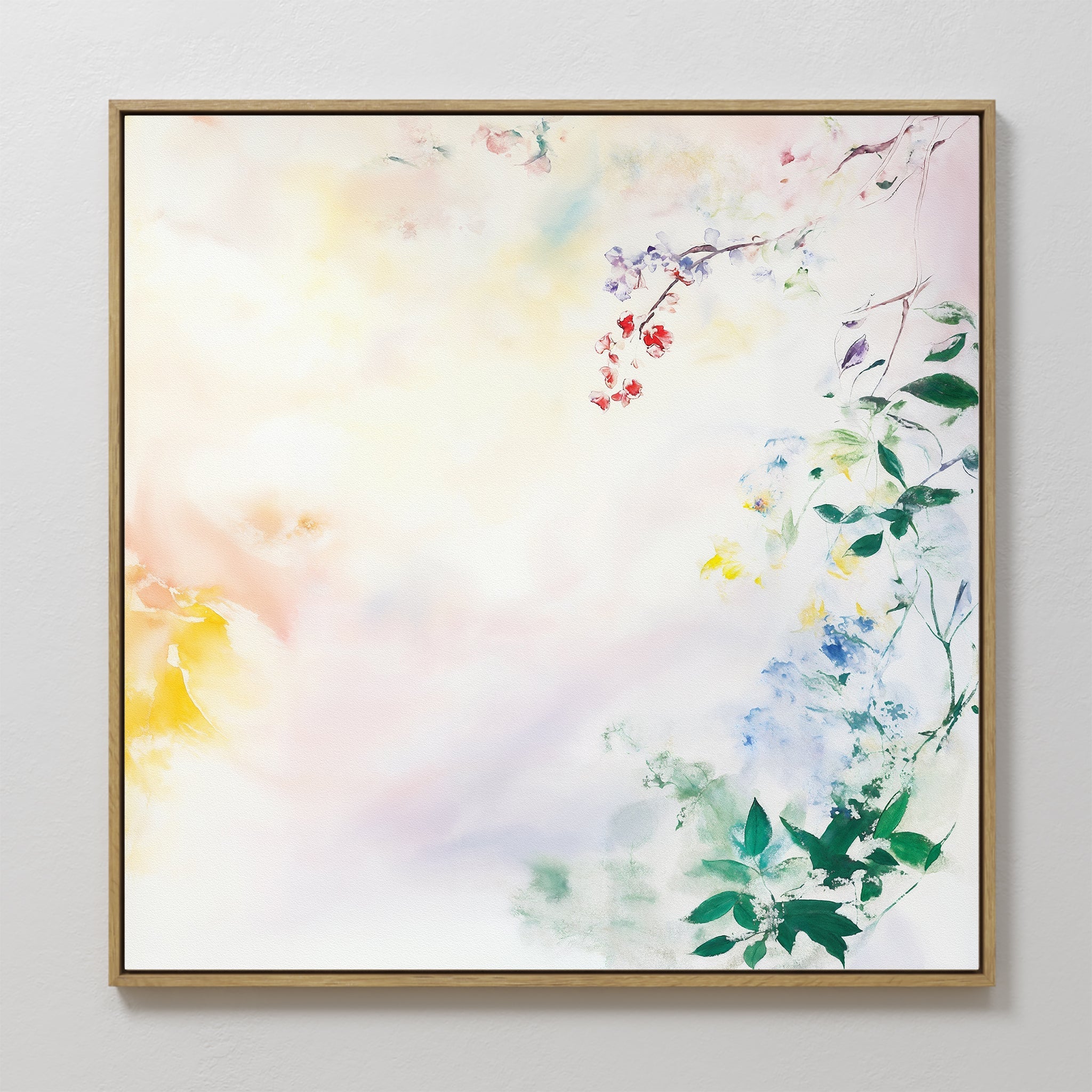 Original hand painted blush pink lavender botanical floral oil painting canvas wall art, nordic scandinavian elegant luxury minimalist modern home dec