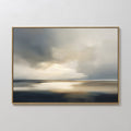 Original hand painted slate blue charcoal gold coastal seascape oil painting canvas wall art, nordic scandinavian elegant luxury modern living room ho