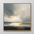 Original hand painted grey ivory navy seascape oil painting canvas wall art, nordic scandinavian elegant minimalist luxury coastal modern home decor i