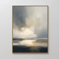 Original hand painted stormy sky golden light teal water oil painting canvas wall art nordic scandinavian elegant luxury modern living room home decor