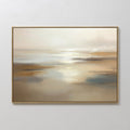 Original hand painted pearl beige warm sand abstract seascape oil painting canvas wall art, nordic scandinavian elegant luxury minimalist modern livin