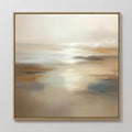 Original hand painted pearl beige gold misty blue abstract oil painting canvas wall art, nordic scandinavian elegant luxury minimalist modern living r