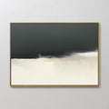 Original hand painted charcoal black cream abstract landscape oil painting canvas wall art, nordic scandinavian elegant luxury modern living room home