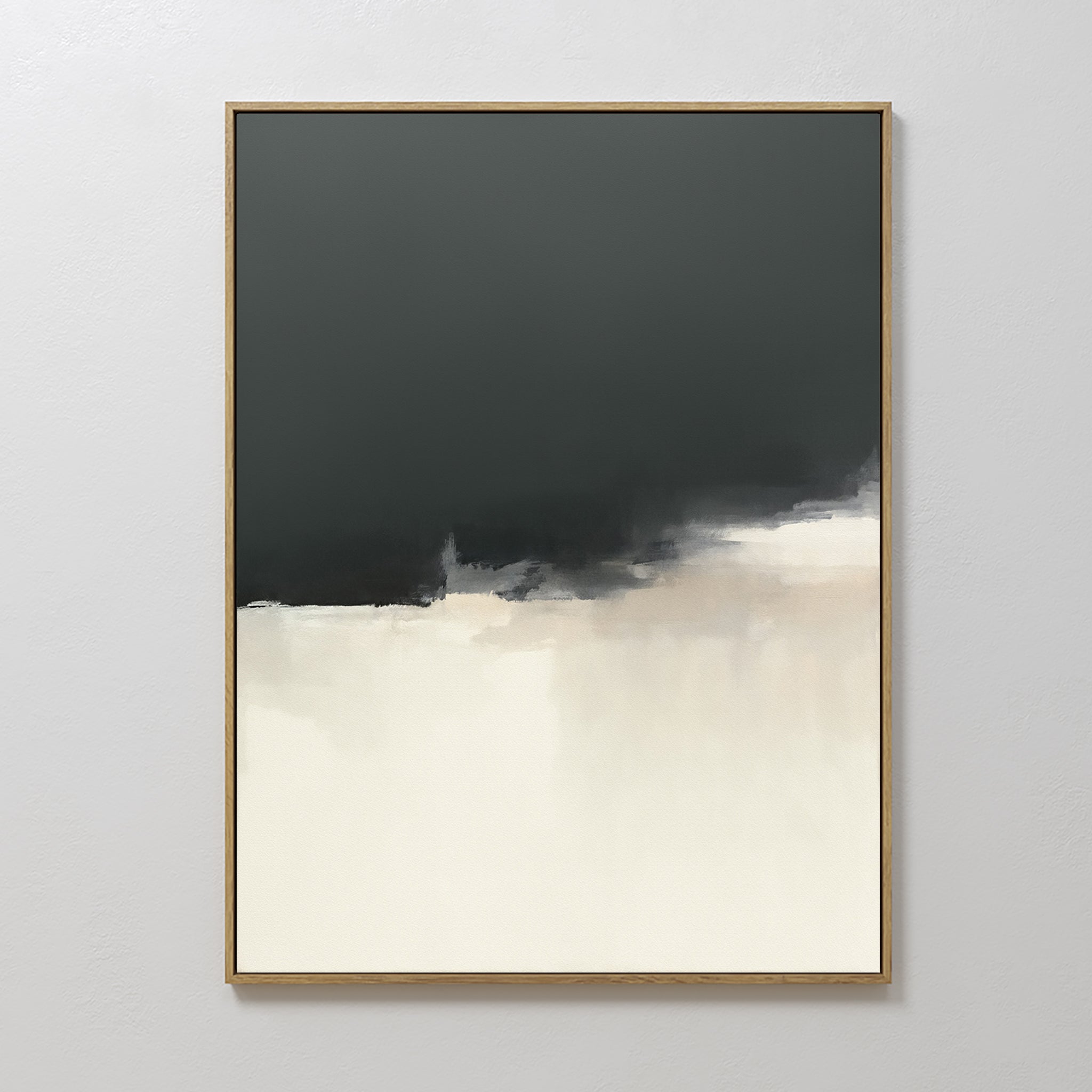 Original hand painted charcoal and ivory abstract landscape oil painting canvas wall art, nordic scandinavian elegant luxury minimalist modern home de