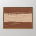 Original hand painted sienna terracotta beige abstract oil painting canvas wall art, flowing white lines nordic scandinavian elegant luxury modern hom