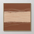 Original hand painted terracotta sienna beige abstract flowing lines oil painting canvas wall art, nordic scandinavian elegant luxury modern home deco