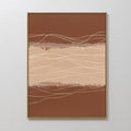 Hand painted original sienna rust beige abstract oil painting canvas wall art, flowing wavy lines nordic scandinavian elegant luxury modern home decor