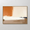Original hand painted burnt orange cream taupe abstract oil painting canvas wall art, nordic scandinavian minimalist elegant luxury modern home decor
