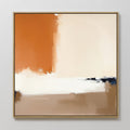 Hand painted burnt orange terracotta beige navy abstract original oil painting canvas wall art nordic scandinavian elegant luxury modern home decor in