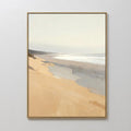 Original hand painted warm beige sandy dunes coastal oil painting canvas wall art, nordic scandinavian elegant minimalist luxury modern home decor int