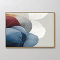 Original hand painted blue crimson grey organic abstract oil painting canvas wall art, nordic scandinavian elegant luxury minimalist modern living roo