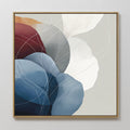 Original hand painted blue burgundy ivory organic abstract oil painting canvas wall art, nordic scandinavian elegant luxury minimalist modern home dec