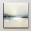 Hand painted original misty coastal oil painting canvas wall art ivory slate blue charcoal nordic scandinavian elegant minimalist luxury modern home d