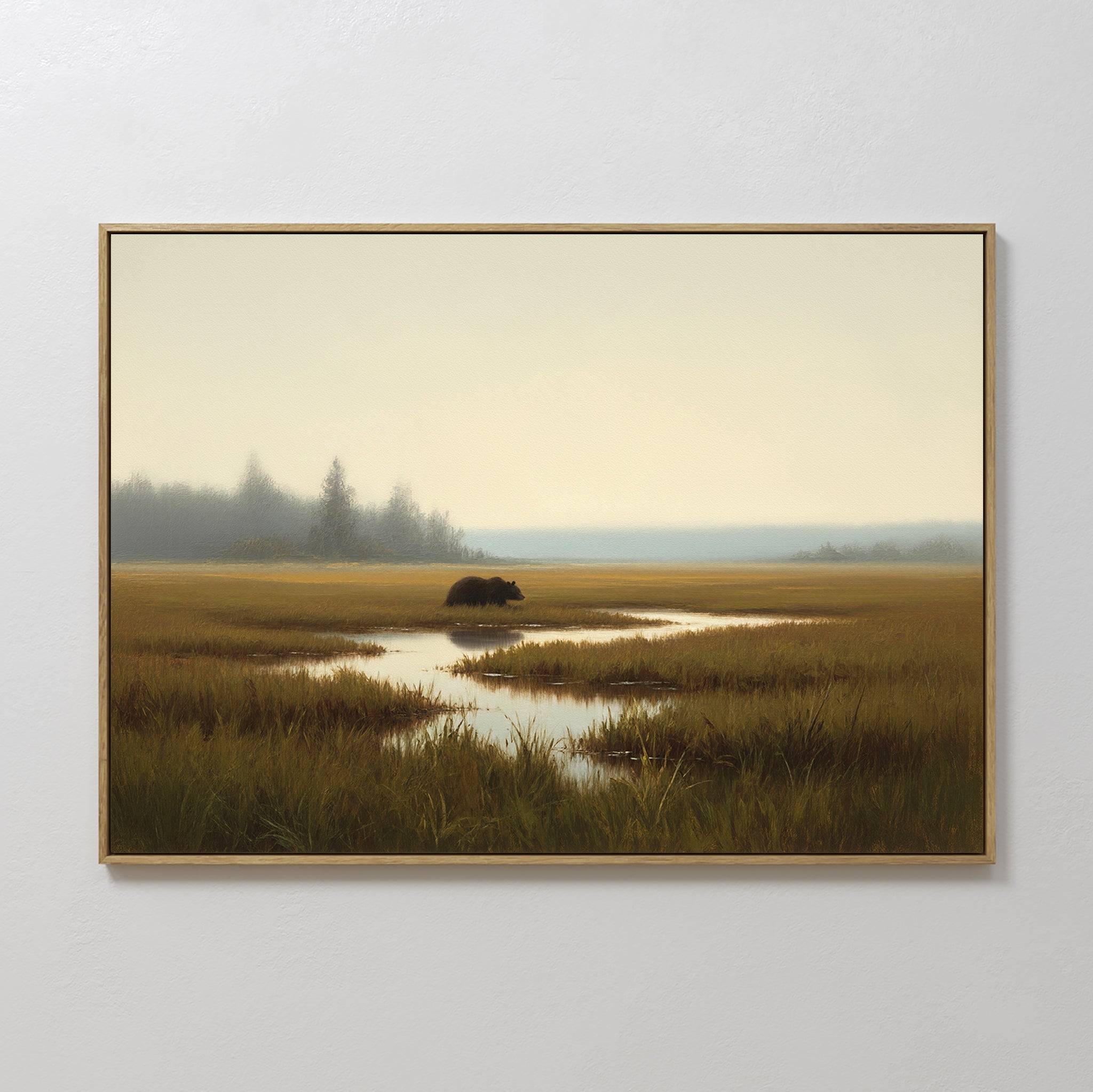 wetland bear canvas art - horizontal - horizontal wall art