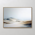 Original hand painted misty mountain landscape oil painting canvas wall art, ivory slate blue amber nordic scandinavian elegant luxury modern living r